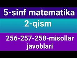 5 Sinf Matematika 1 Qism Javoblari 315 Misol